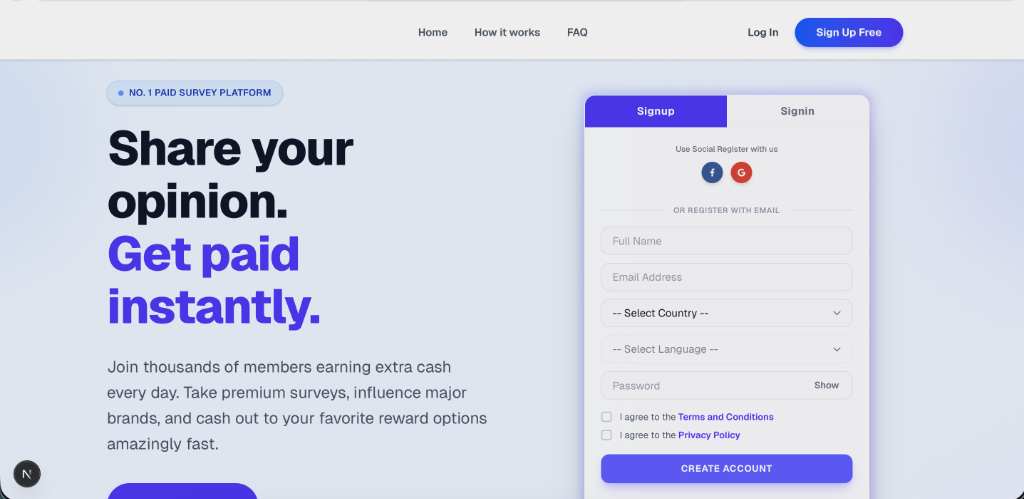 Survique Landing Page Preview